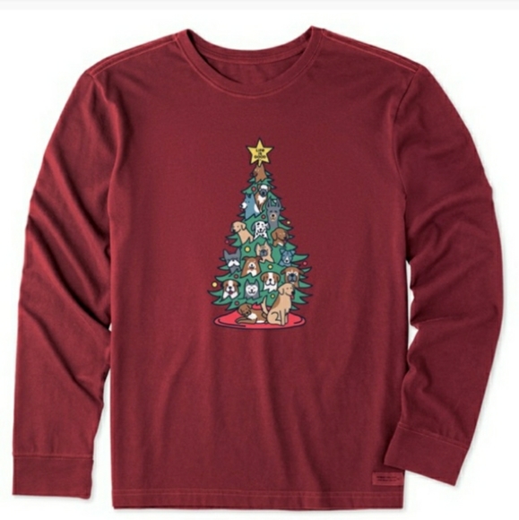 LIFE IS GOOD Men's Bark The Herald Tree Long Sleeve Crusher Tee NWOT! - Picture 2 of 5